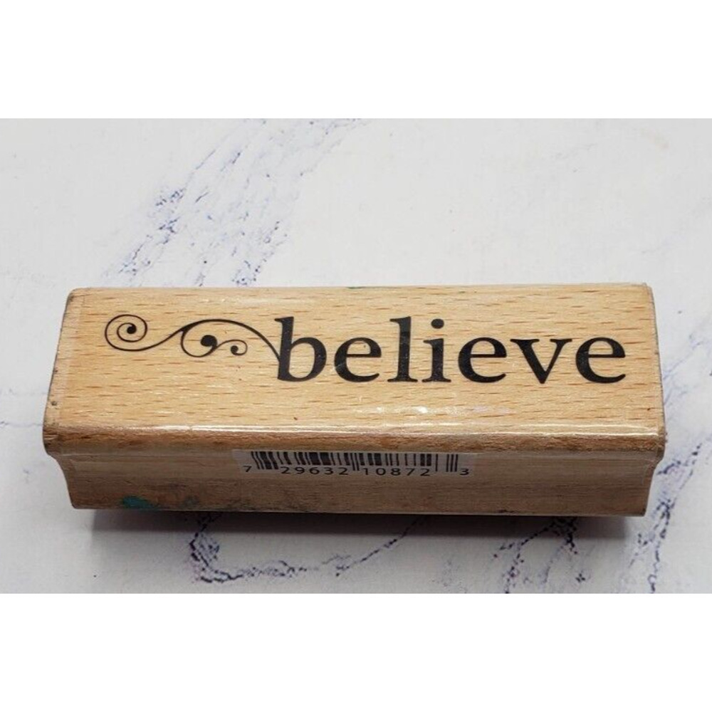 Studio G Believe Wood Mounted Rubber Stamp By Janet Dunn